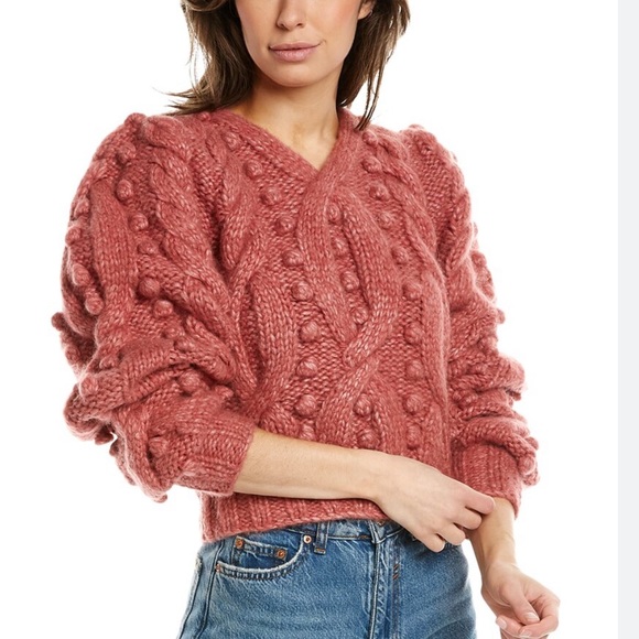 Sea New York Sweaters - NWT Sea New York Caden Pom Pom Wool Alpaca Sweater Rose Pink S